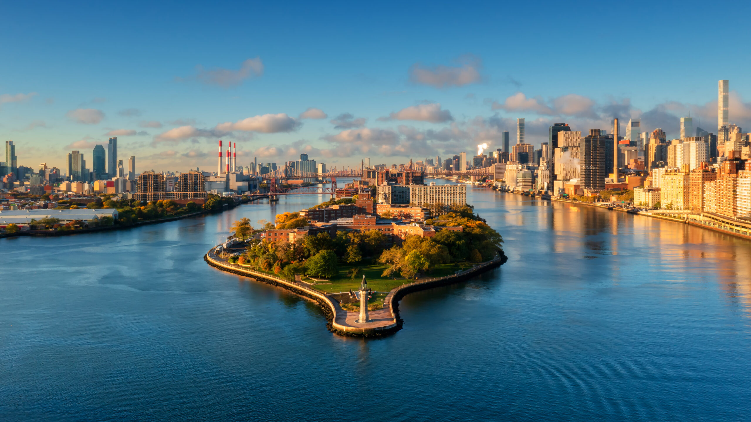 Roosevelt Island vista aerea